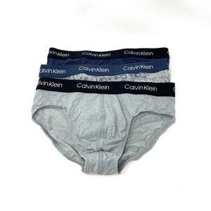 SANTA’S DEAL 🎄 Calvin Klein 3 UNITS per Box Cotton Hip Briefs Gray Print Navy